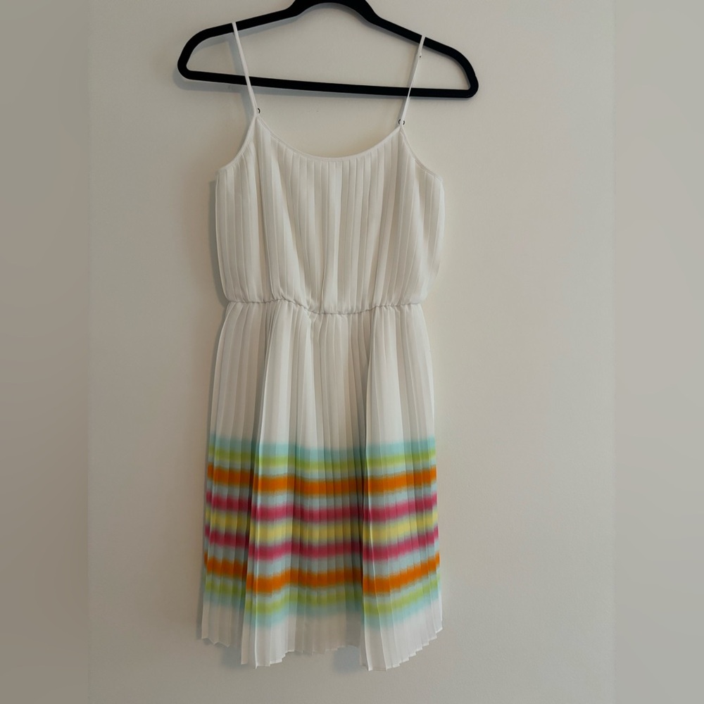 Tommy Hilfiger Pleated Dress with Multicolor Stripes